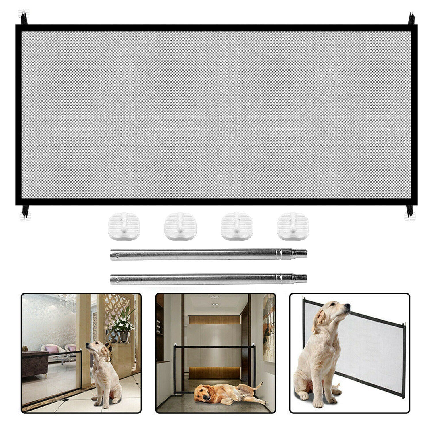 Pet Safety Mesh Stair and Doorway Gate