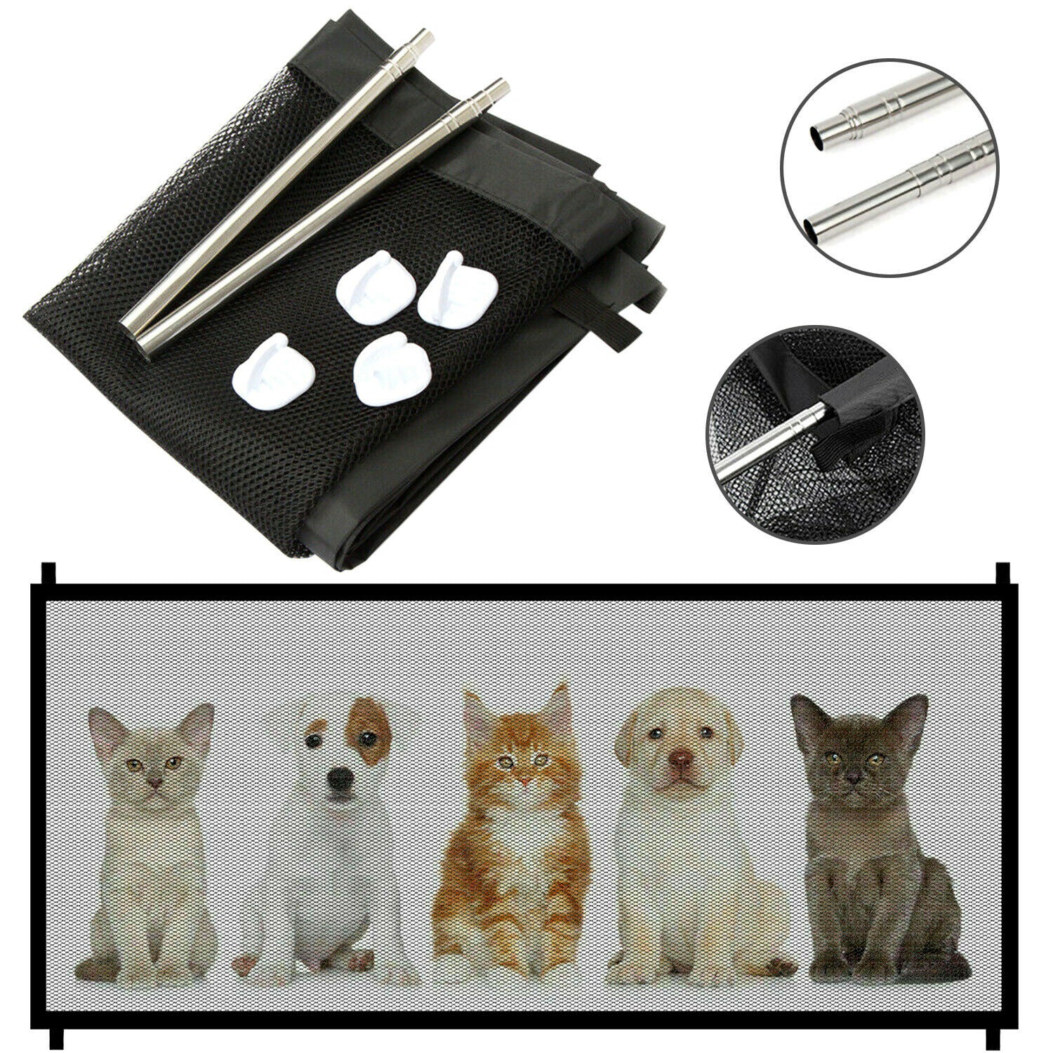 Pet Safety Mesh Stair and Doorway Gate